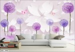 Giấy dán tường hoa văn màu tím MS: 3D_345