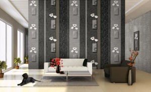 Giấy dán tường trắng và đen 9642-2