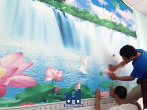 tranh dán tường, tranh dán tường giá rẻ, tranh dán tường happy home