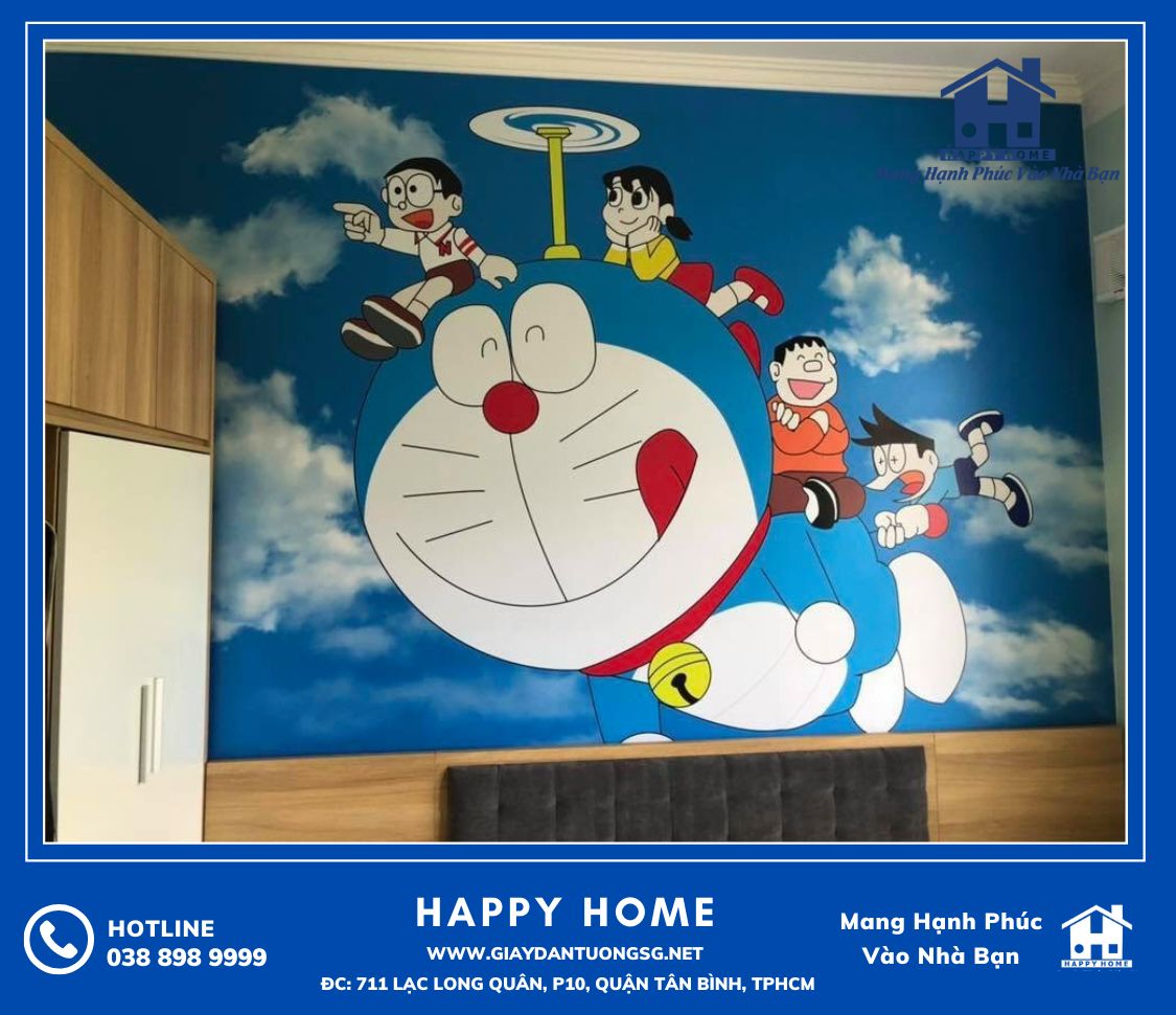 Hình ảnh Tranh dán tường Doraremon cho phòng ngủ trẻ em