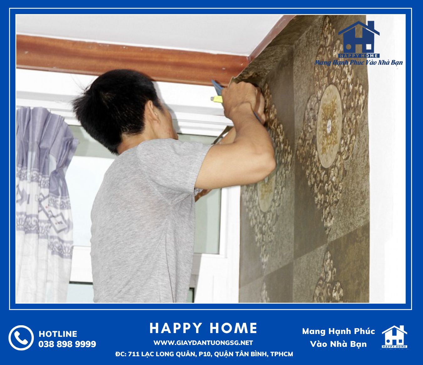 Happy Home là đơn vị uy tín chuyên cung cấp và thi công giấy dán tường hiện nay