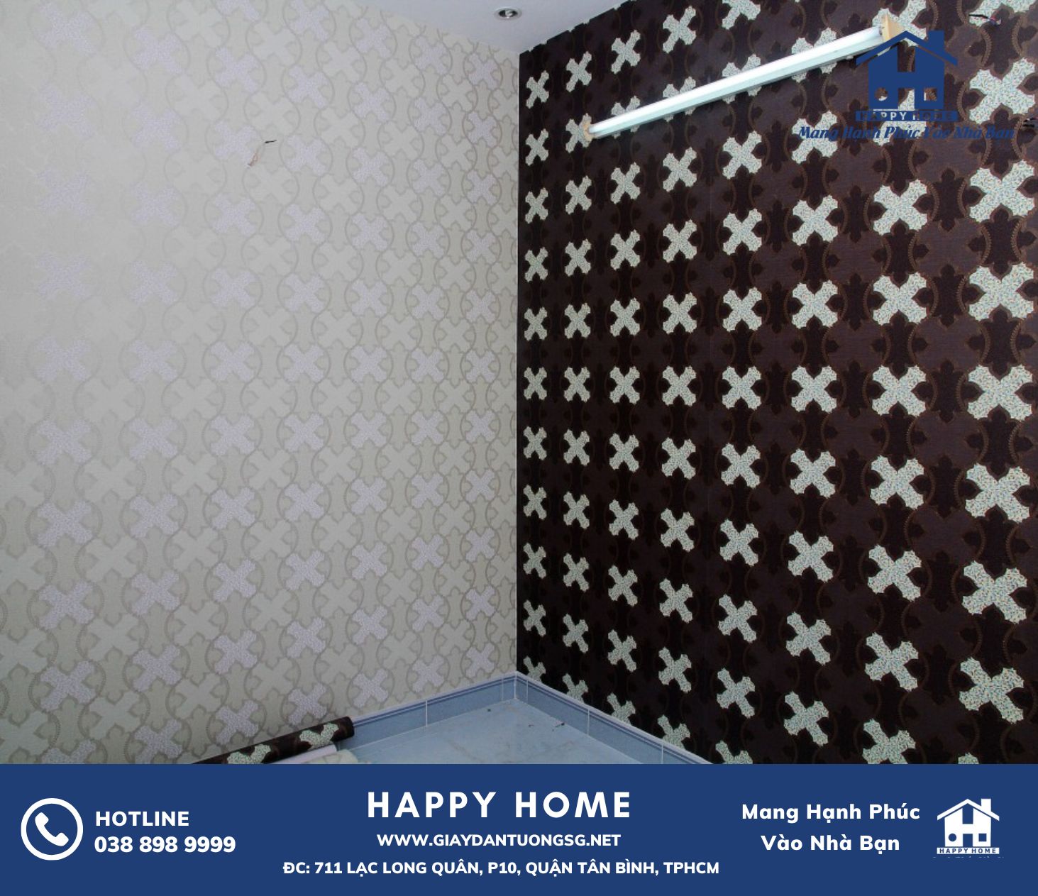 Cùng Happy Home trang trí căn hộ nhà anh Thái với giấy dán tường đẹp mắt