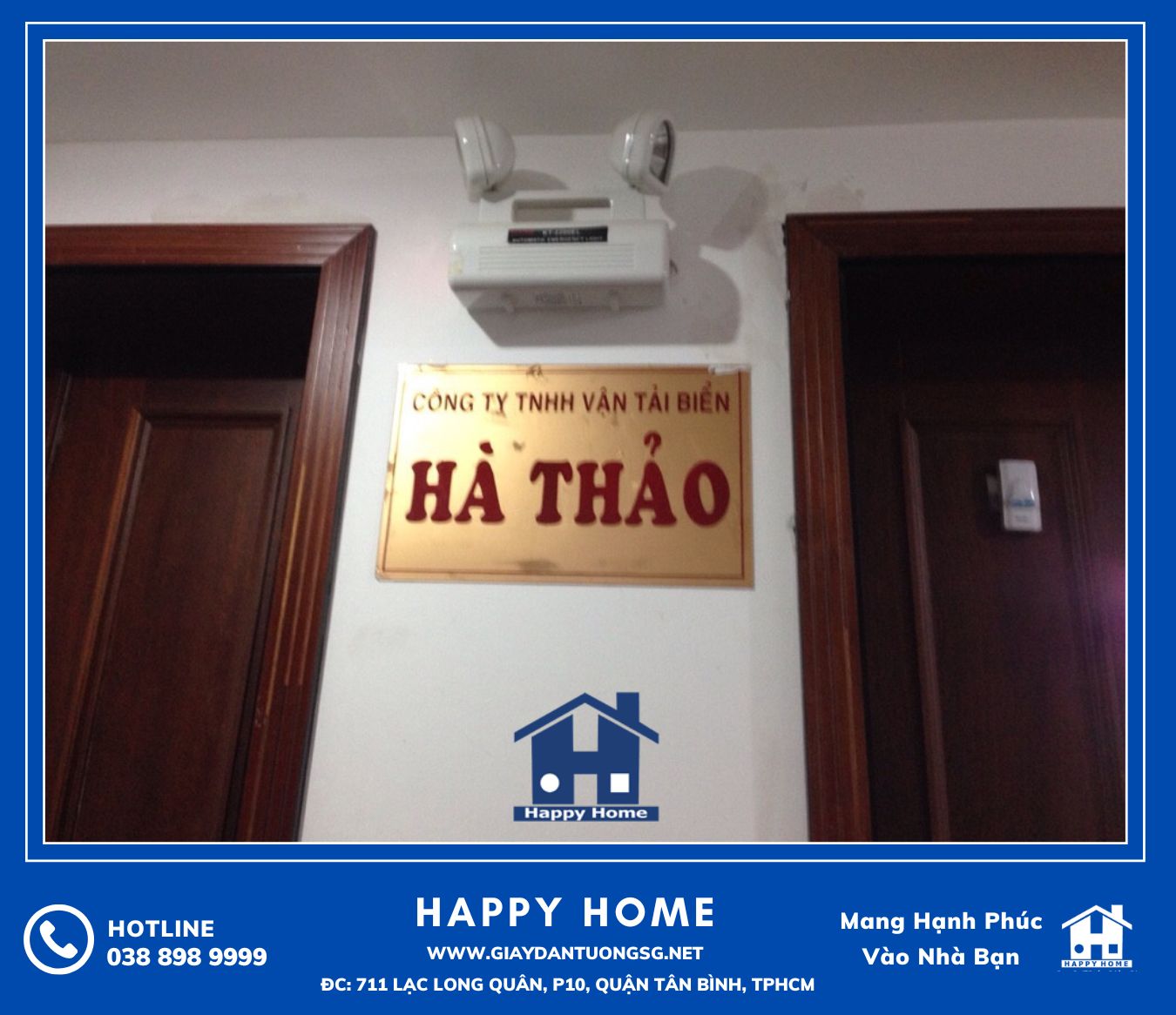 Happy Home thi công giấy và tranh dán tường tại văn phòng công ty Hà Thảo