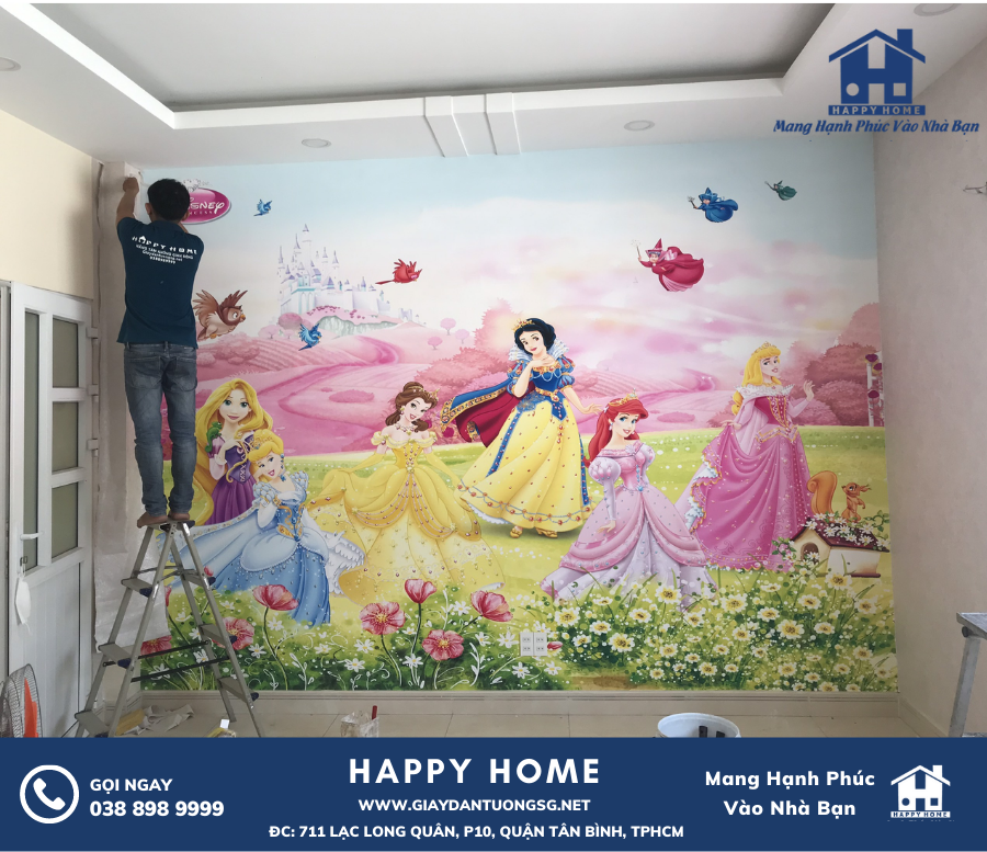 Happy Home thi công tranh dán tường đẹp tại TPHCM