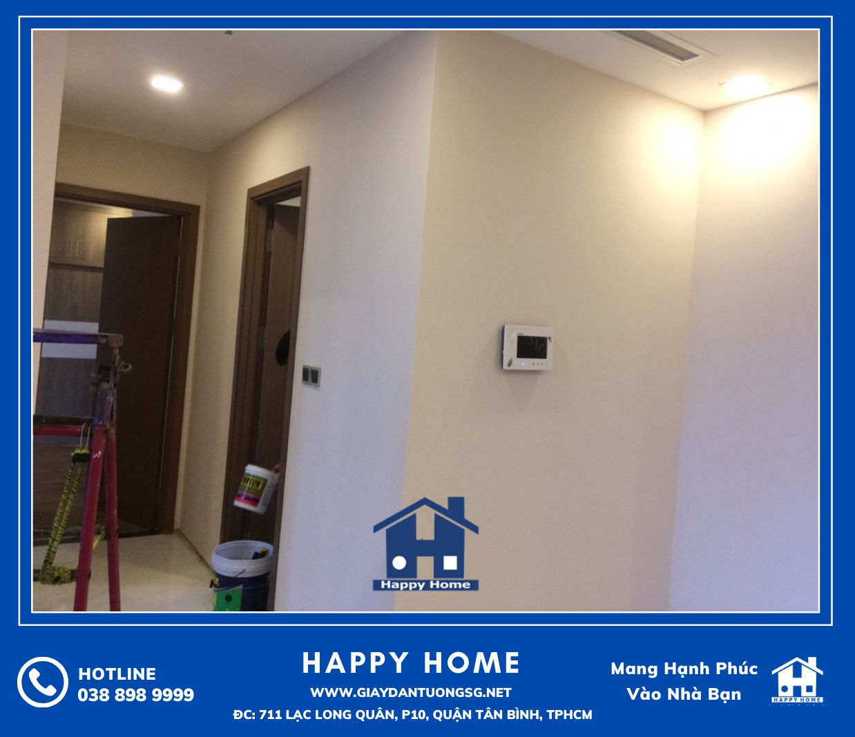 Happy Home là đơn vị đi đầu chuyên tư vấn, thiết kế cung cấp và thi công các sản phẩm giấy dán tường cho chung cư