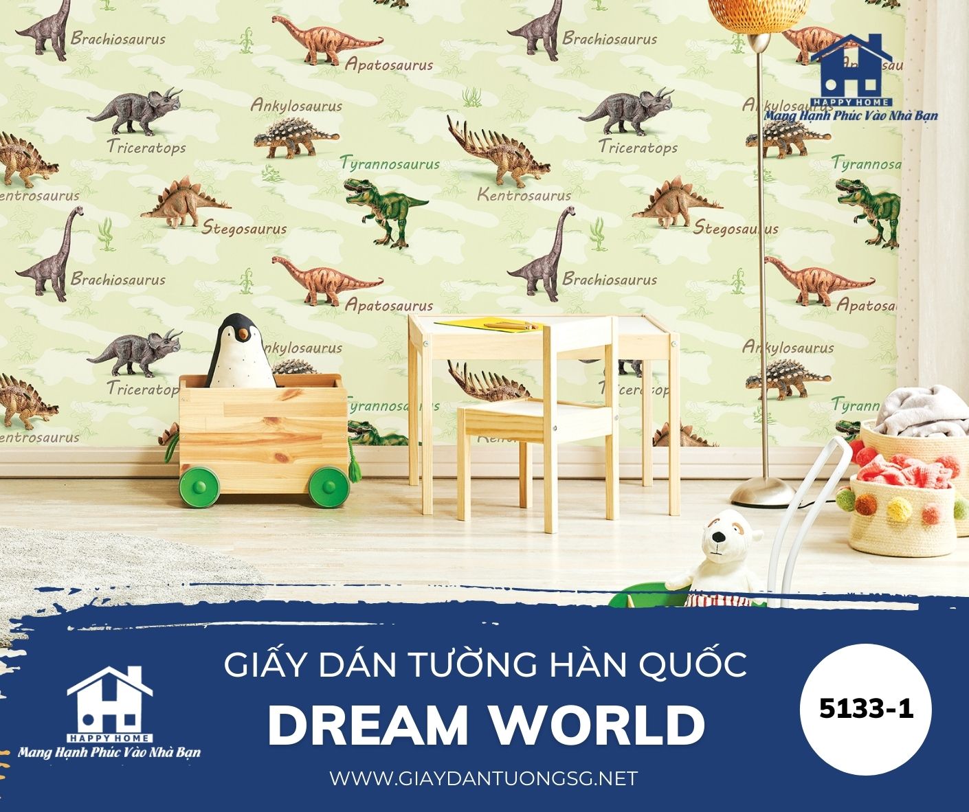 Giấy dán tường phòng trẻ em dream world 5133-1