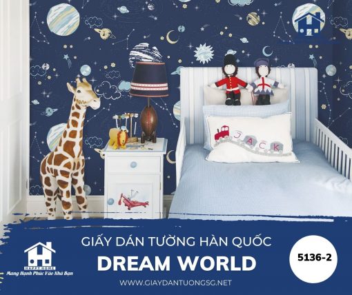 Giấy dán tường phòng trẻ em dream world 5136-2