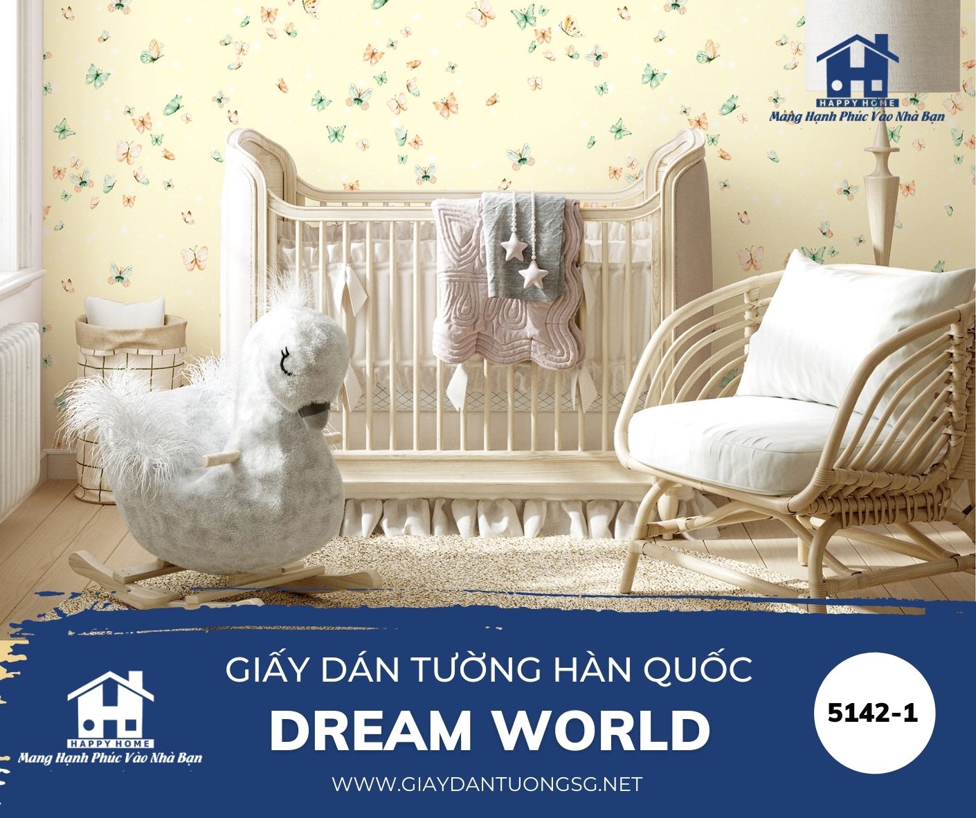 Giấy dán tường phòng trẻ em dream world 5142-1
