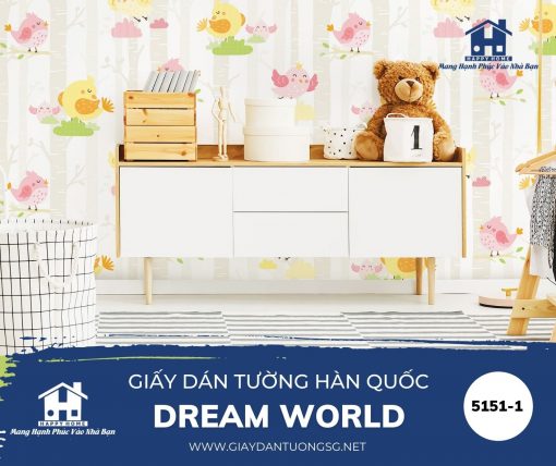 Giấy dán tường phòng trẻ em dream world 5151-1