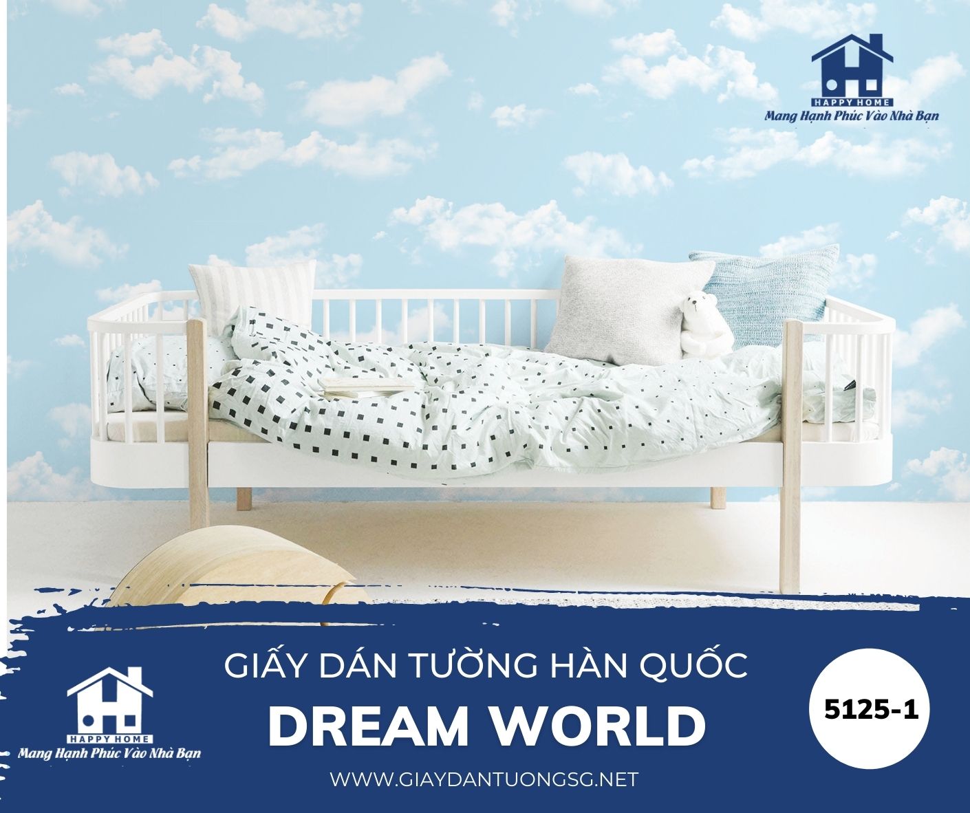 Giấy dán tường phòng trẻ em dream world 5125-1