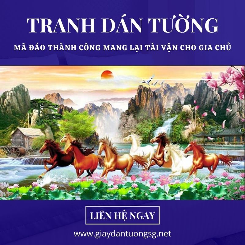 Tranh dán tường mã đáo thành công mang lại tài vận cho gia chủ