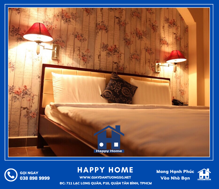 Happy Home tự hào là đơn vị tiên phong cung cấp và thi công giấy dán tường phòng ngủ khách sạn