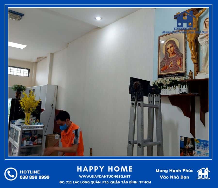 Căn hộ tại nhà anh Minh lựa chọn Happy Home để cung cấp và thi công giấy dán tường