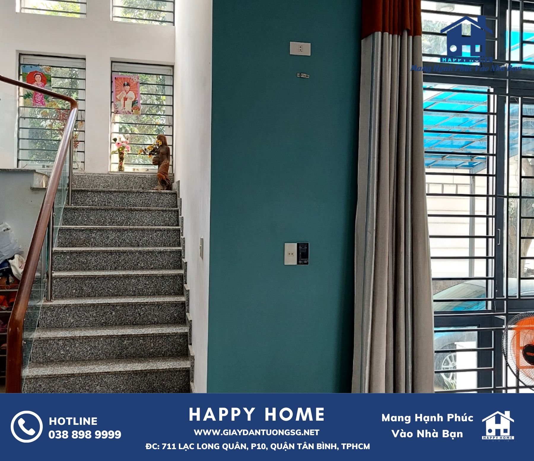Happy Home - Giải pháp hoàn hảo cho việc thi công giấy dán tường tại nhà chị Hiền