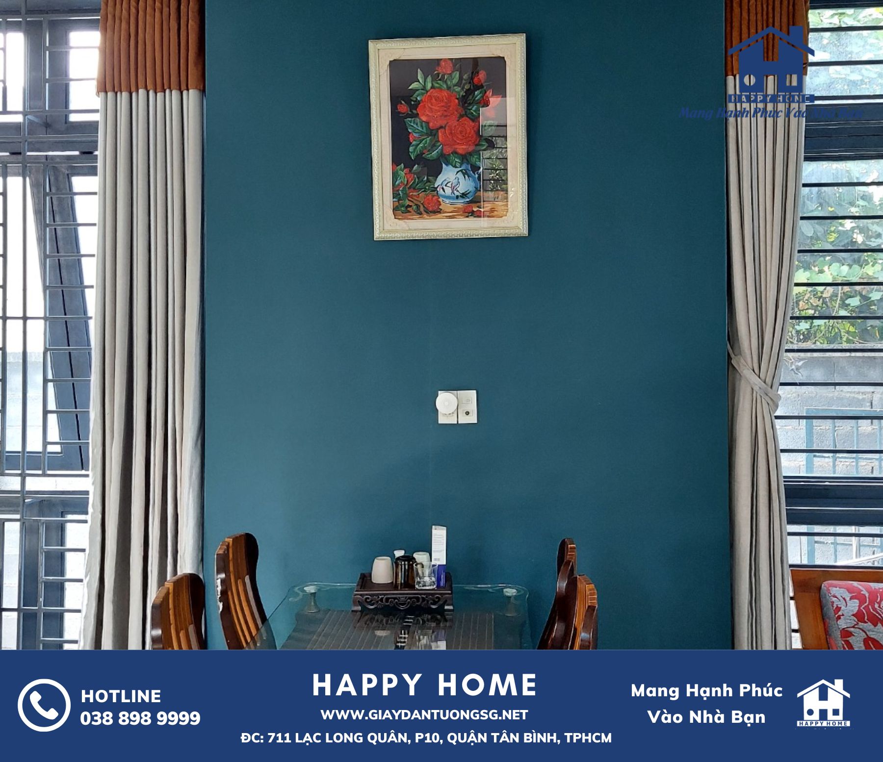 Nhà cung cấp giấy dán tường Happy Home - Đối tác tin cậy cho thi công tại nhà chị Hiền