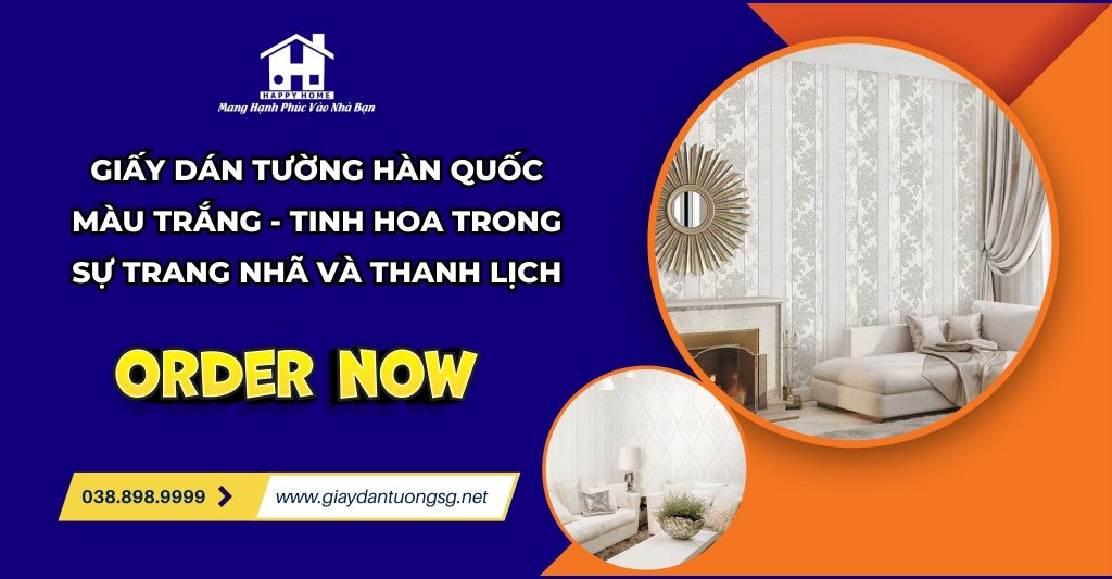 Giấy dán tường màu trắng