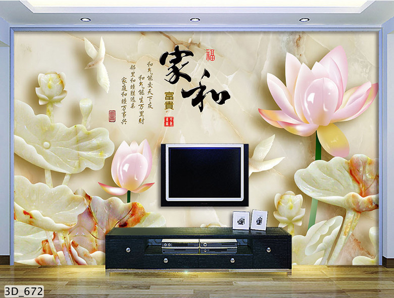 giấy dán tường 3D dễ vệ sinh không lo bám bụi