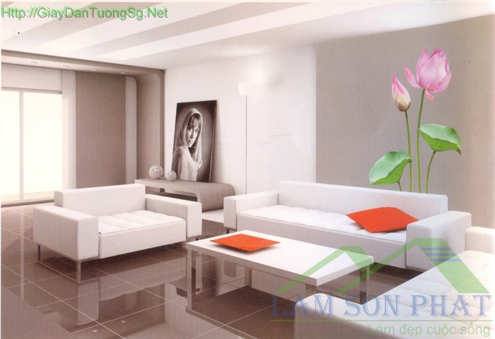 decal dan tuong hoa sen