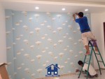 thi công giấy dán tường trẻ em