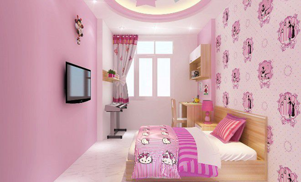 Phòng ngủ màu hồng đẹp mê mẩn cho các cô nàng dễ thương