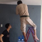 thi công giấy dán tường, thi công giấy dán tường cho chị Hương, thi công giấy dán tường tại chung cư, giấy dán tường, giấy dán tường happy home