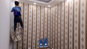 Thi công giấy dán tường quận Tân Bình công trình Phạm Phú Thứ